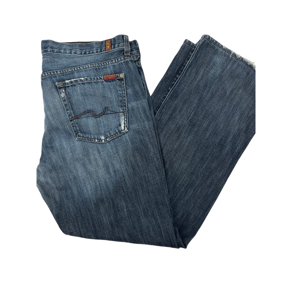 7‎ For All Mankind Mens Relaxed Fit Jeans Blue Medium Wash T521290U-290U Size 38